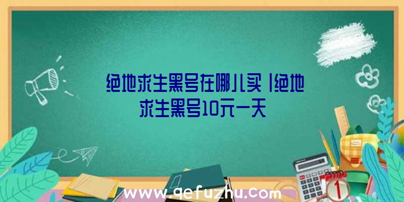 「绝地求生黑号在哪儿买」|绝地求生黑号10元一天